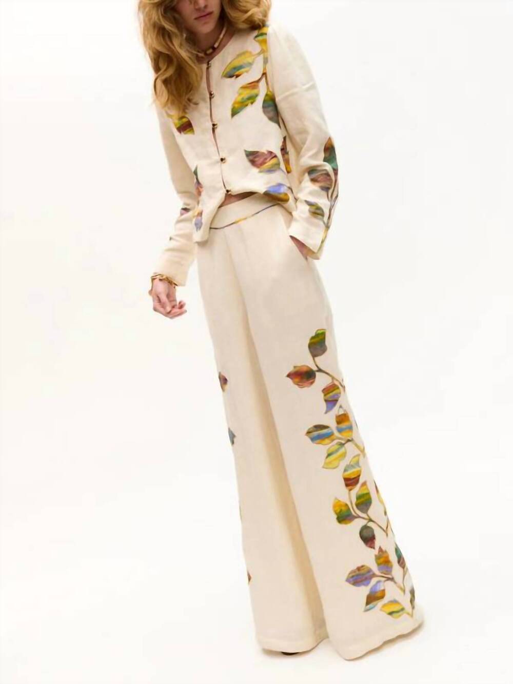 NEW CAROLINA K palazzo high waist pants in gardenia